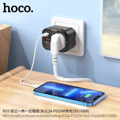 Hoco NS3 Enchufe Multifuncional (Incluida Carga Rápida 1C 2A PD20W)