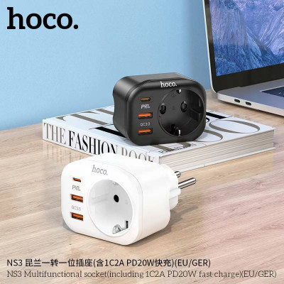 Hoco NS3 Enchufe Multifuncional (Incluida Carga Rápida 1C 2A PD20W)