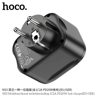 Hoco NS3 Enchufe Multifuncional (Incluida Carga Rápida 1C 2A PD20W)