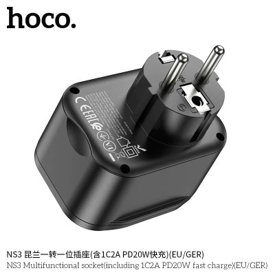 Hoco NS3 Enchufe Multifuncional (Incluida Carga Rápida 1C 2A PD20W)