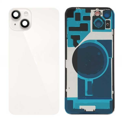 Tapa Trasera Con Soporte Metal Con Iman Y Lente De Camara Para Iphone 14 Plus Blanco