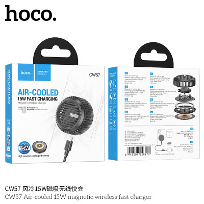 Hoco Cw57 Cargador Inalámbrico Magnético Rápido De 15W Refrigerado Por Aire