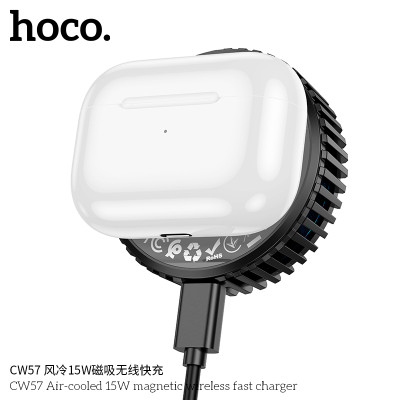 Hoco Cw57 Cargador Inalámbrico Magnético Rápido De 15W Refrigerado Por Aire