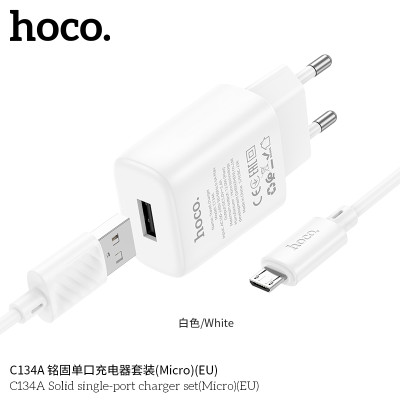 Hoco C134A Cargador 12W Con Cable Micro Usb