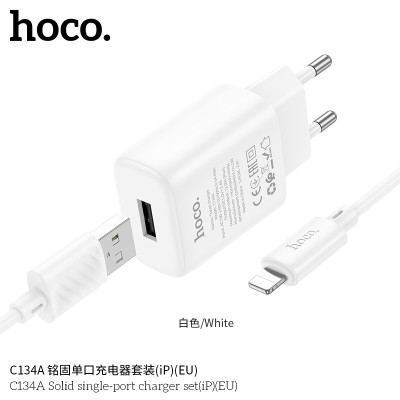 Hoco C134A Cargador 12W Con Cable Lightning