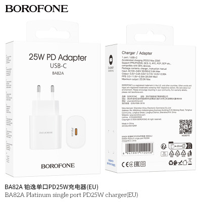 Borofone Ba82A Cargador Rápido Enchufe Pd25W Type-C