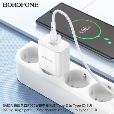 Borofone Ba81A Cargador Rápido Pd20W Con Cable Type-C