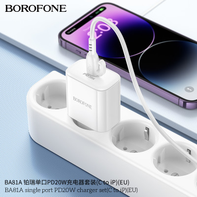 Borofone Ba81A Cargador Rápido Pd20W Con Cable Lightning