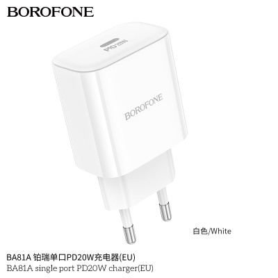 Borofone Ba81A Cargador Rápido Enchufe Pd20W Type-C