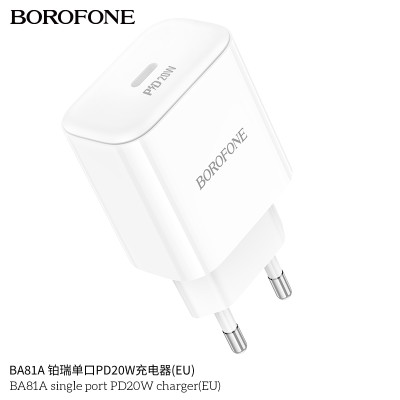 Borofone Ba81A Cargador Rápido Enchufe Pd20W Type-C