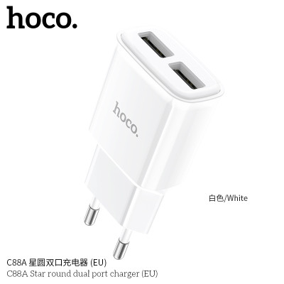 Hoco C88A Cargador Enchufe 2.4A Max Doble Usb