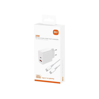 Sio Sd04 Cargadores Pd20W+Qc3.0 Con Cable Tipo-C A Lightning