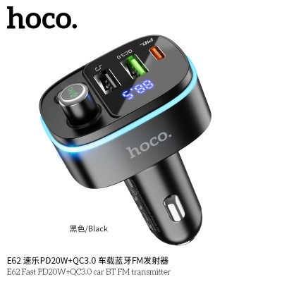 Hoco E62 Fast Pd20W+Qc3.0 Coche Bluetooth Transmisor Fm