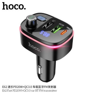 Hoco E62 Fast Pd20W+Qc3.0 Coche Bluetooth Transmisor Fm