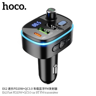 Hoco E62 Fast Pd20W+Qc3.0 Coche Bluetooth Transmisor Fm