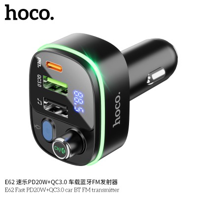 Hoco E62 Fast Pd20W+Qc3.0 Coche Bluetooth Transmisor Fm