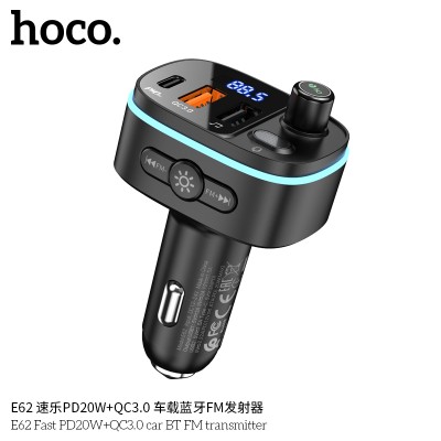 Hoco E62 Fast Pd20W+Qc3.0 Coche Bluetooth Transmisor Fm