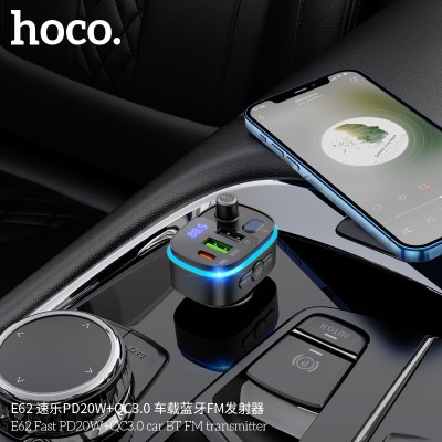 Hoco E62 Fast Pd20W+Qc3.0 Coche Bluetooth Transmisor Fm