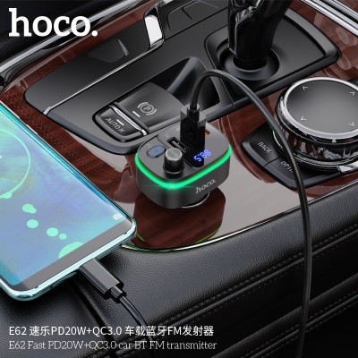 Hoco E62 Fast Pd20W+Qc3.0 Coche Bluetooth Transmisor Fm