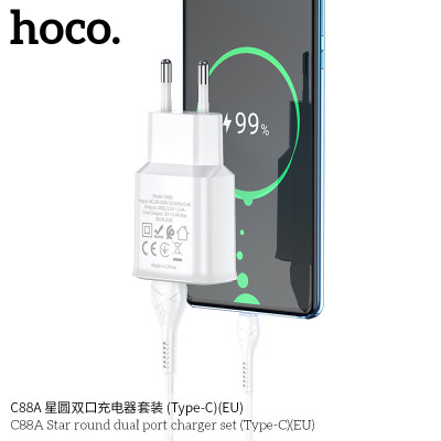 Hoco C88A Cargador Doble USB Star Type - C