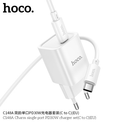 Hoco C148A Cargador Sencillo PD30W Con Cable Type - C