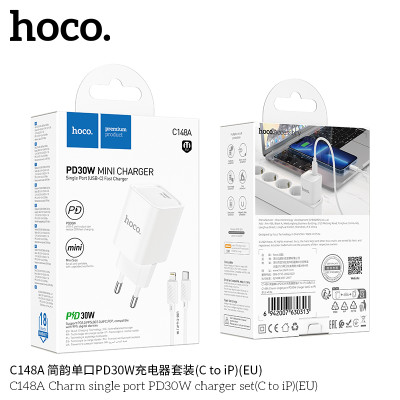 Hoco C148A Cargador Sencillo PD30W Con Cable iP