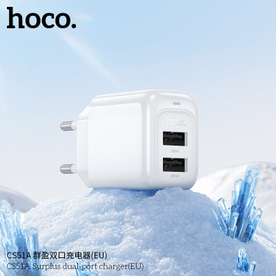 Hoco CS51A Enchufe Doble Puerto USB Sin Cable 2.4A