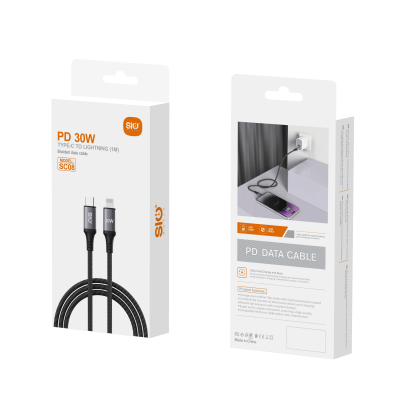 Sio SC08 Cable Tipo-C A Lightning Negro