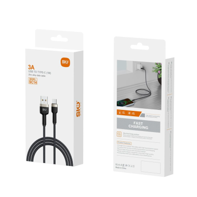 sio SC14 Cable USB-Tipo-C Negro