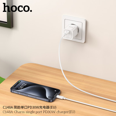 Hoco C148A Cargador Puerto Unico Sin Cable PD30W Jianyun