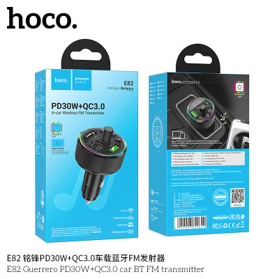 Hoco E82 Transmisor FM Bluetooth Para Coche PD30W + QC3.0 Mingfeng