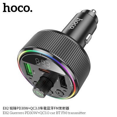 Hoco E82 Transmisor FM Bluetooth Para Coche PD30W + QC3.0 Mingfeng