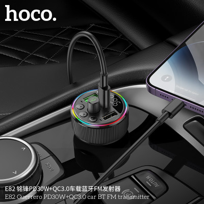 Hoco E82 Transmisor FM Bluetooth Para Coche PD30W + QC3.0 Mingfeng