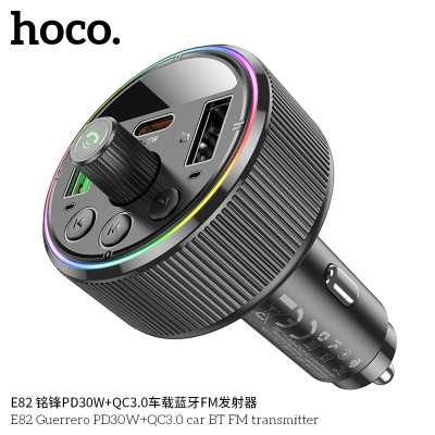 Hoco E82 Transmisor FM Bluetooth Para Coche PD30W + QC3.0 Mingfeng