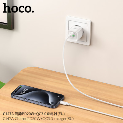 Hoco C147A Cargador PD20W+QC3.0 (EU) JianYun