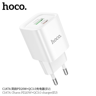 Hoco C147A Cargador PD20W+QC3.0 (EU) JianYun