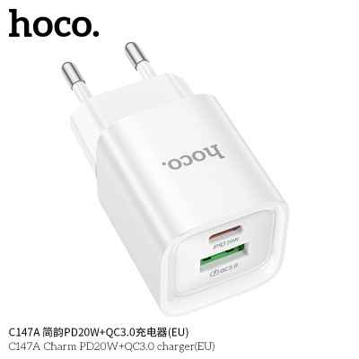 Hoco C147A Cargador PD20W+QC3.0 (EU) JianYun