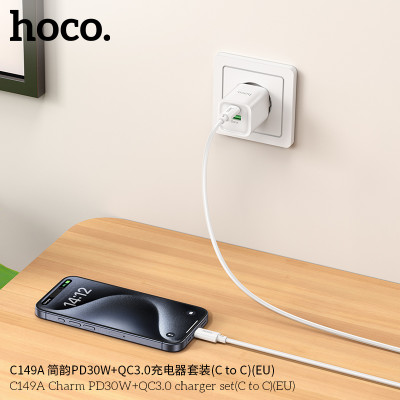 Hoco C149A PD30W+QC3.0 Cargador Con Cable (C to C) (EU)