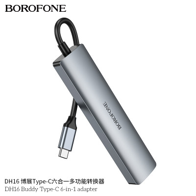 Borofone DH16 Convertidor Multifuncion 6 En 1 Type-C Bozhan