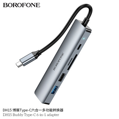 Borofone DH15 Convertidor Multifuncion 6 En 1 Type-C Bozhan