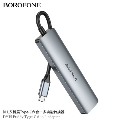 Borofone DH15 Convertidor Multifuncion 6 En 1 Type-C Bozhan