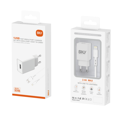 Sio Sd06 Cargador Para Usb A Lightning Blanco