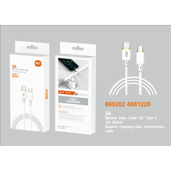 Sio Sc13 Cable Para Usb A Tipo C Blanco