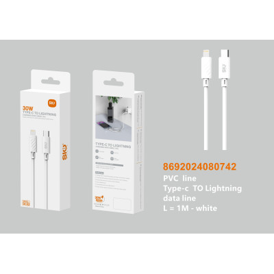 Sio SC02 Cable Tipo-C A Lightning Blanco