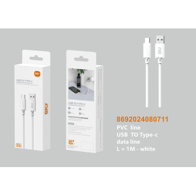 Sio SC02 Cable USB A Tipo-C Blanco