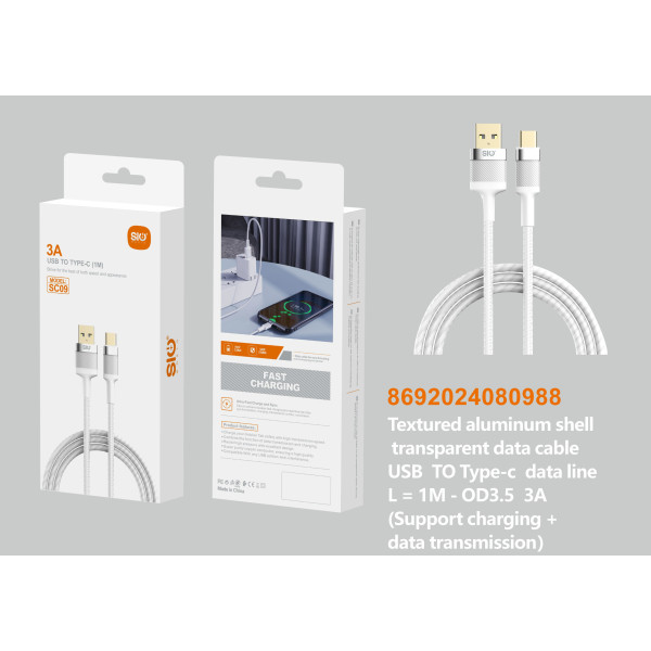 Sio Sc09 Cable Para Usb A Tipo C Blanco