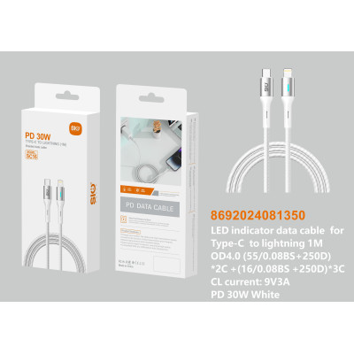 Sio Sc16 Cable Para Tipo C A Lightning 30W Blanco