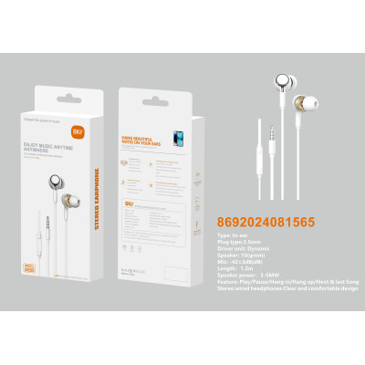 Sio SE05 Auriculares Con Micrófono Jack 3.5MM Blanco