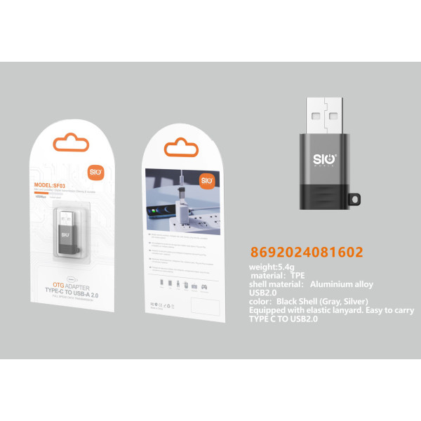 Sio SF03 Adaptador Tipo-C - USB2.0