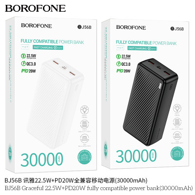 Borofone BJ56B Graceful 22.5W+PD20W Power Bank Compatible Total (30000mAh)